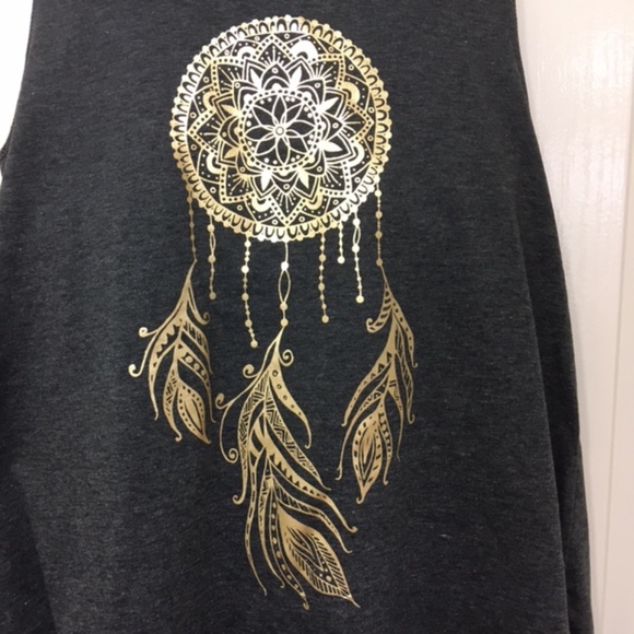 NWOT, Women Sleeveless Tank Top,100% Polyester, Grey, “Dream Catcher” silkscreen - Picture 4 of 6